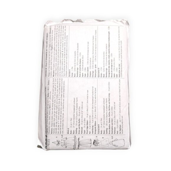 8384 Simplicity Halloween Doll Costume Sewing Pattern UNCUT - Picture 2 of 3